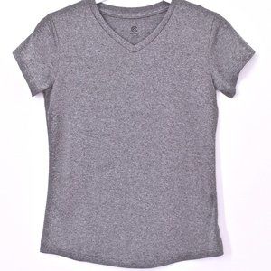 C9 by Champion Gray V-Neck Workout Athletic Short Sleeve T-Shirt - Large (10-12)